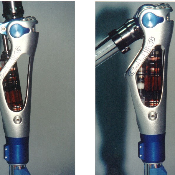Elektronisch gesteuertes Kniegelenk C Leg Detailansicht der Hydraulikkammern